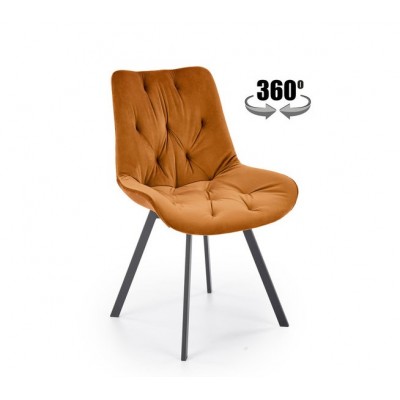 Стул HALMAR K519 корица/черный, поворотный